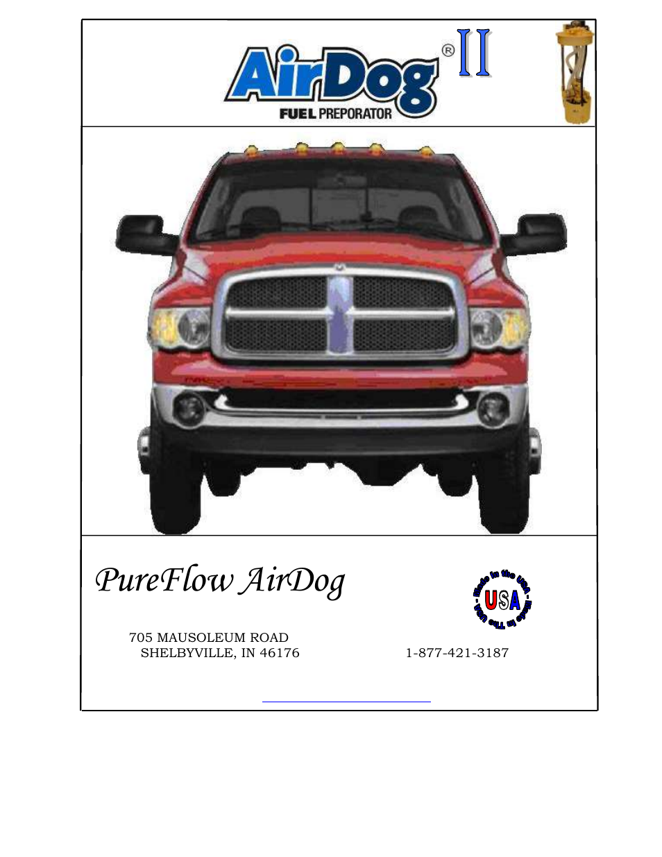 PureFlow AirDog DF-165 - Dodge Cummins 1998.5-2004 User Manual | 23 pages