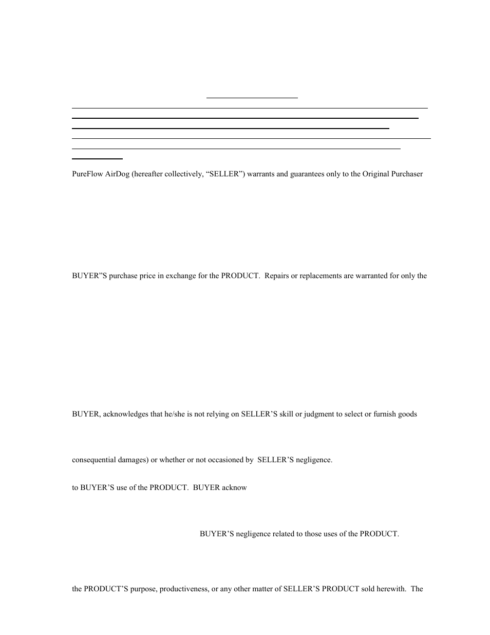 Lifetime limited express warranty, Pureflow airdog | PureFlow AirDog DF-200 - Dodge Cummins 2005-2013 User Manual | Page 26 / 27
