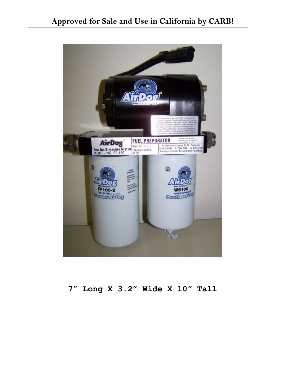 Approved for sale and use in california by carb, Small and compact | PureFlow AirDog FP-150 - Dodge Cummins 1994-1998 User Manual | Page 2 / 28