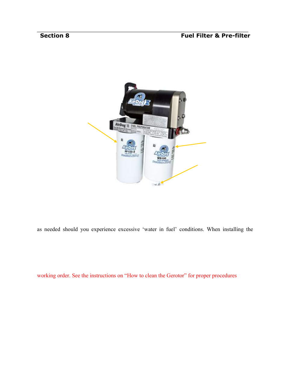 Filter service recommendations | PureFlow AirDog FP-150 - Dodge Cummins 1994-1998 User Manual | Page 24 / 28