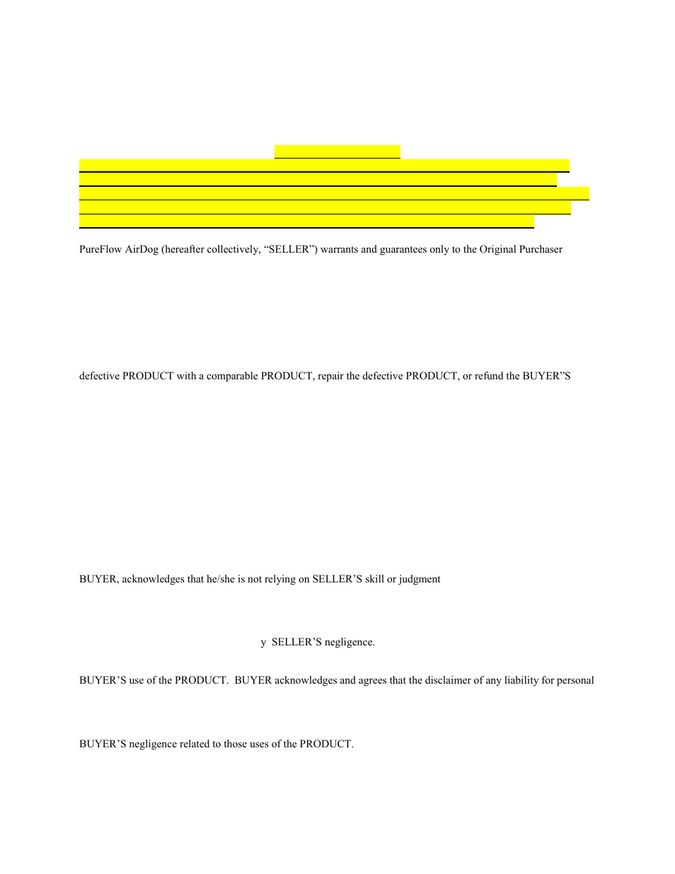 Lifetime limited express warranty, Pureflow airdog | PureFlow AirDog RP-150 - Dodge Cummins 1998.5-2002 User Manual | Page 18 / 19
