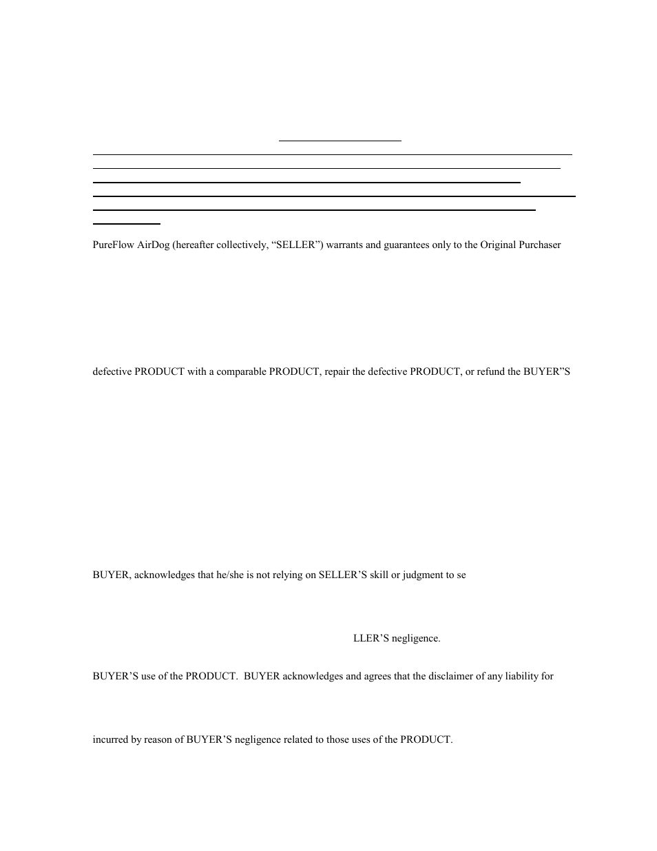Lifetime limited express warranty, Pureflow airdog | PureFlow AirDog DF-165 - 6.7L Ford 2011-2012 User Manual | Page 21 / 22