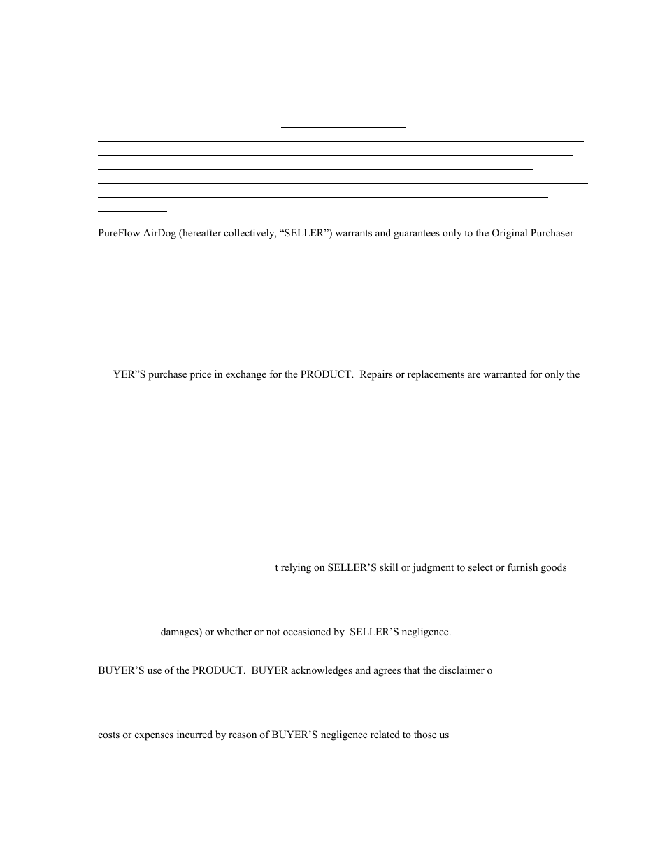 Lifetime limited express warranty, Pureflow airdog | PureFlow AirDog FP-150 - 7.3L Ford 1999-2003 User Manual | Page 25 / 26