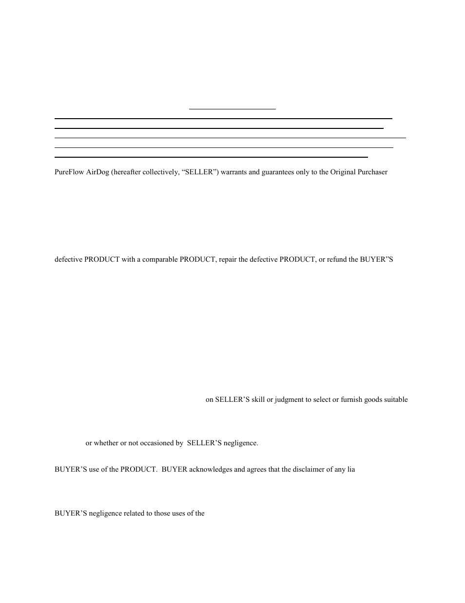 Lifetime limited express warranty, Pureflow airdog | PureFlow AirDog RP-150 - 7.3L Ford 1999-2003 User Manual | Page 15 / 16