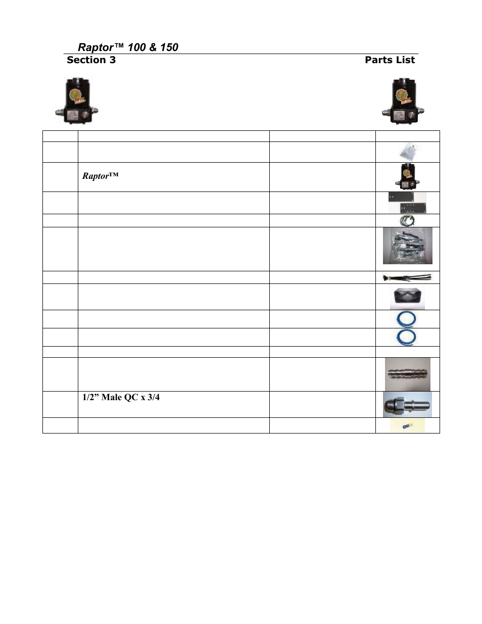 Parts list | PureFlow AirDog RP-150 - 6.4L Ford 2008-2010 User Manual | Page 7 / 15