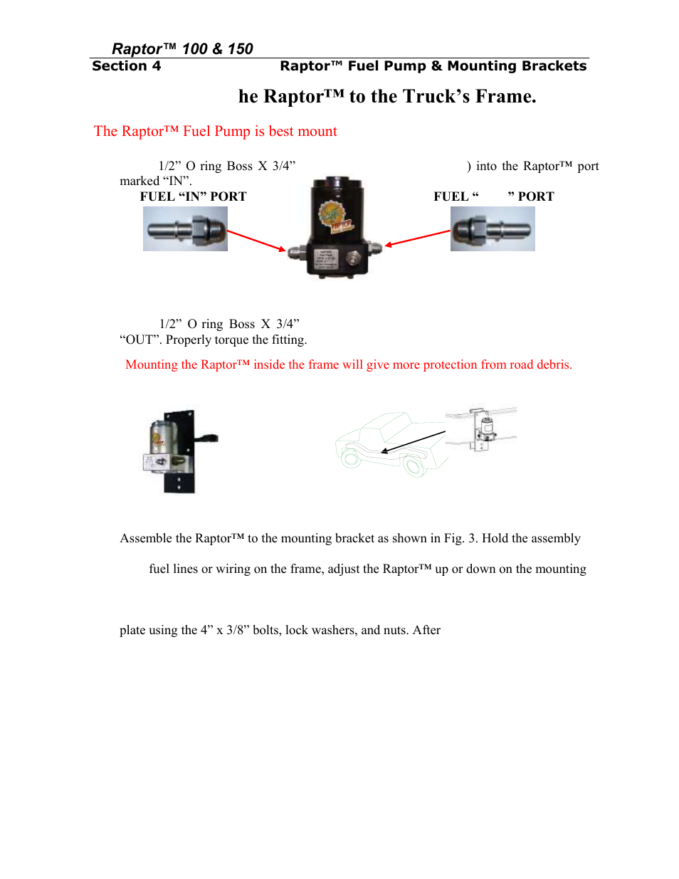 Mounting the raptor™ to the truck’s frame | PureFlow AirDog RP-150 - 6.4L Ford 2008-2010 User Manual | Page 9 / 15