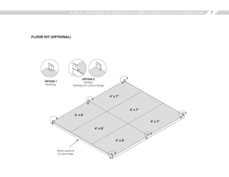 Mueller 12x15 (D.I.Y.) with Optional Center Girts and Floor Kit User Manual | Page 7 / 27