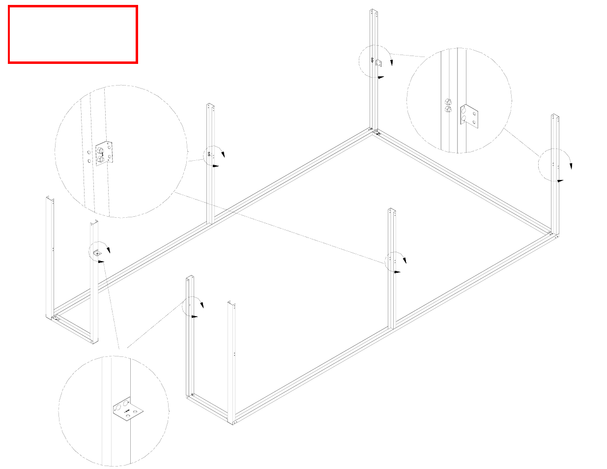 Mid-girts sold at additional cost on selected kits, Detail f, View of the back of column | Mueller 12x21 DIY KIT FOR SLAB User Manual | Page 10 / 25