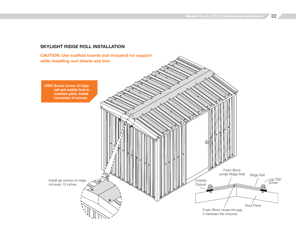 Mueller 6x9 D.I.Y. Greenhouse User Manual | Page 22 / 23