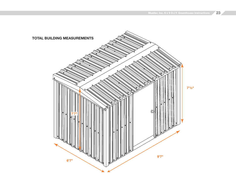 Mueller 6x9 D.I.Y. Greenhouse User Manual | Page 23 / 23