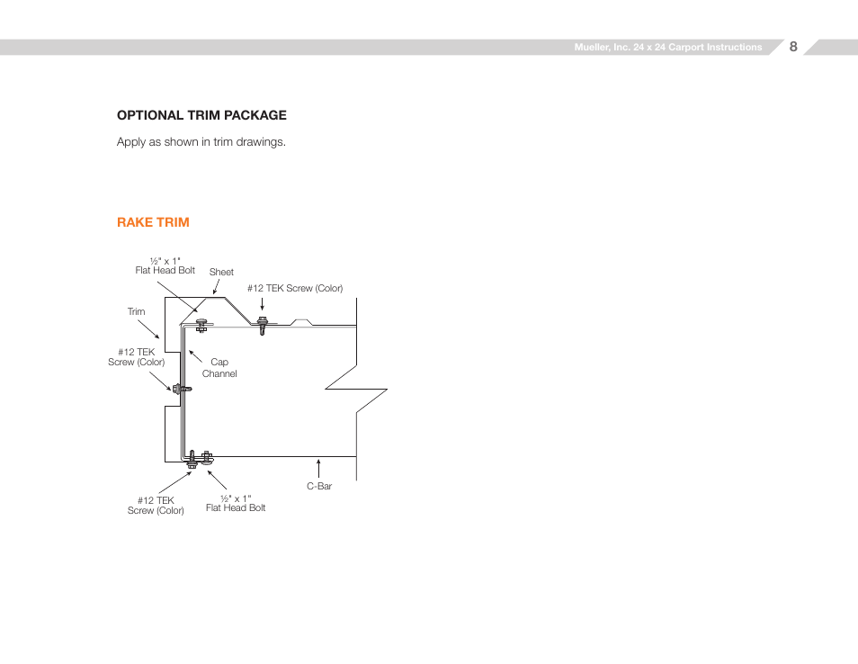 Mueller 20x20 Carport User Manual | Page 8 / 9