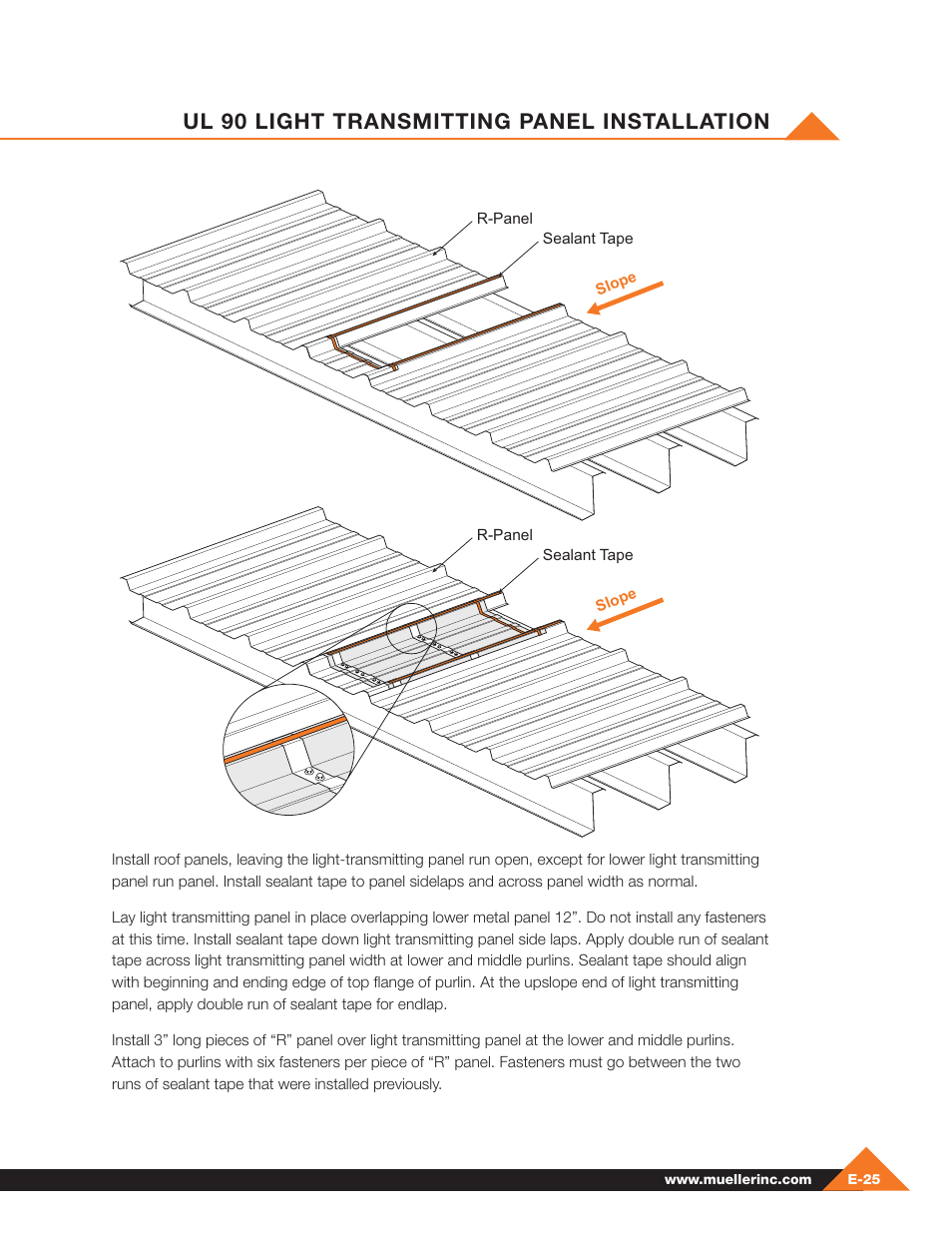 Ul 90 light transmitting panel installation | Mueller Pre-Fab User Manual | Page 71 / 112