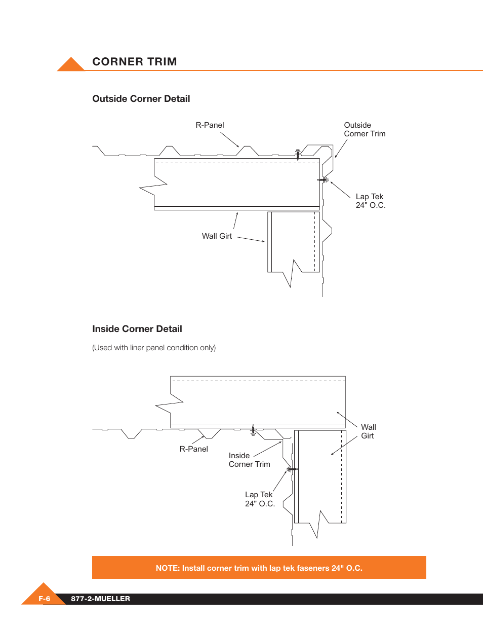 Corner trim | Mueller Pre-Fab User Manual | Page 80 / 112