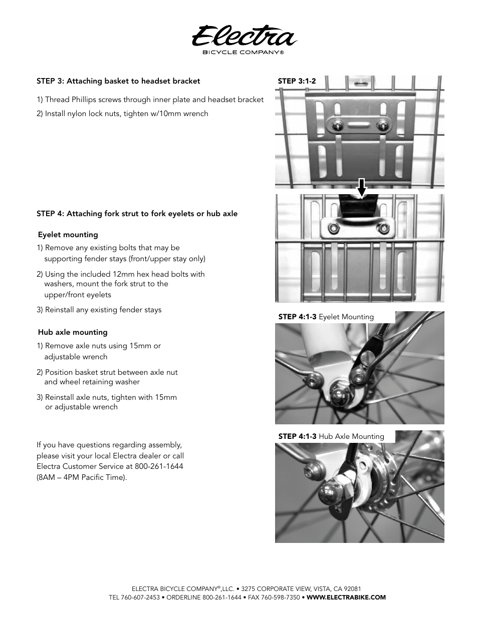 Electra Steel Wire Basket (368769, 368787, 368819) User Manual | Page 4 / 4