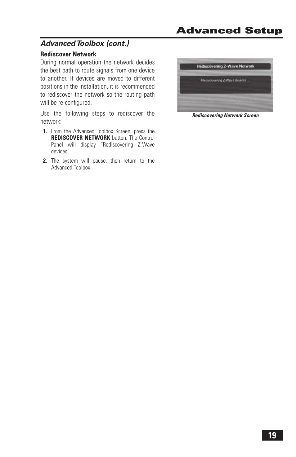 19 advanced setup | 2GIG Z-Wave User Manual | Page 21 / 24