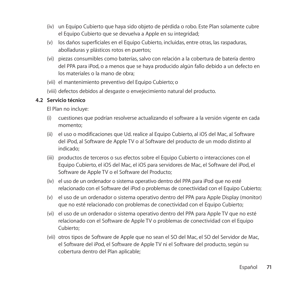 Apple AppleCare Protection Plan for iPod User Manual | Page 71 / 104