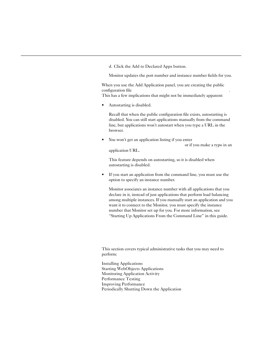 Administrative tasks | Apple WebObjects 3.5: Serving User Manual | Page 14 / 37