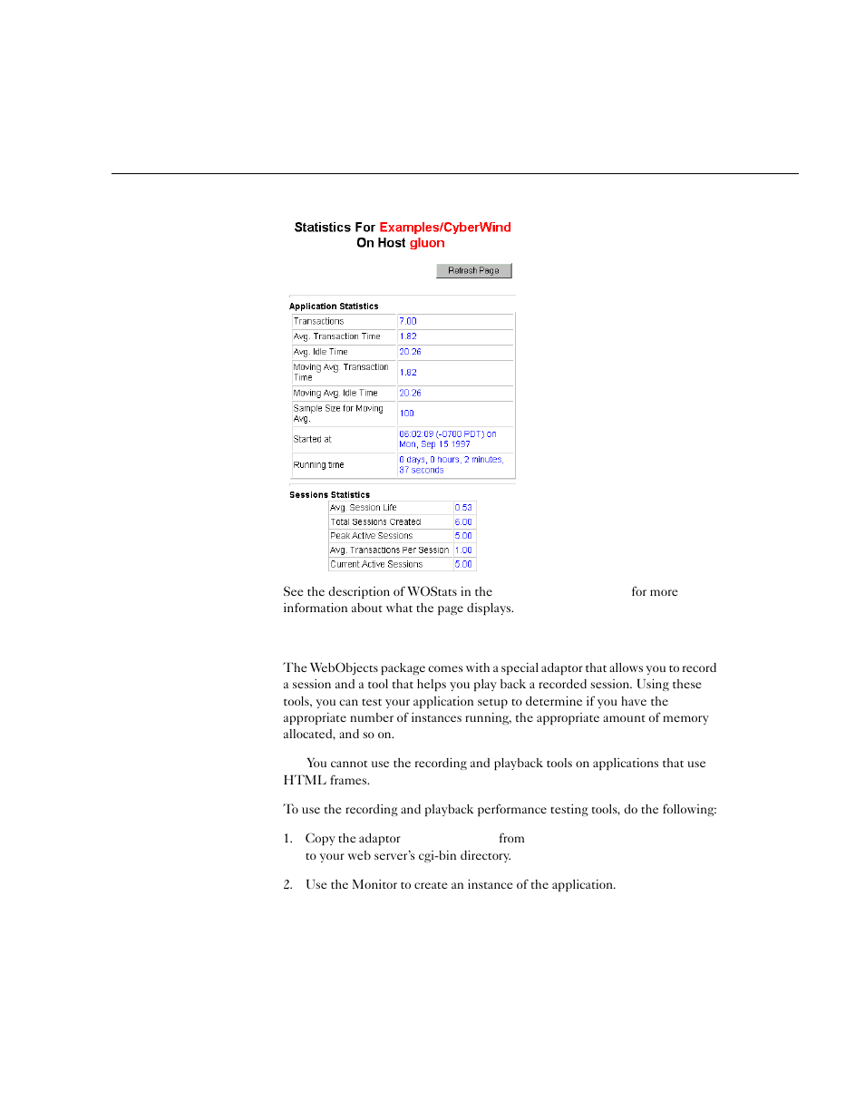 Performance testing | Apple WebObjects 3.5: Serving User Manual | Page 25 / 37