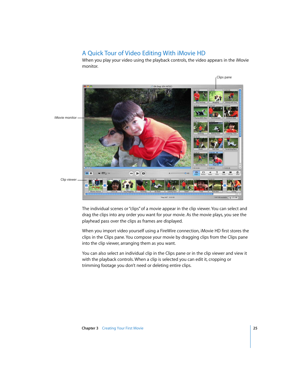A quick tour of video editing with imovie hd | Apple iMovie HD User Manual | Page 25 / 83