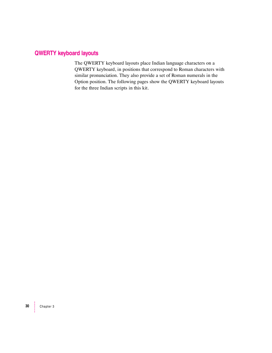 Qwerty keyboard layouts | Apple Indian Language Kit User Manual | Page 30 / 47