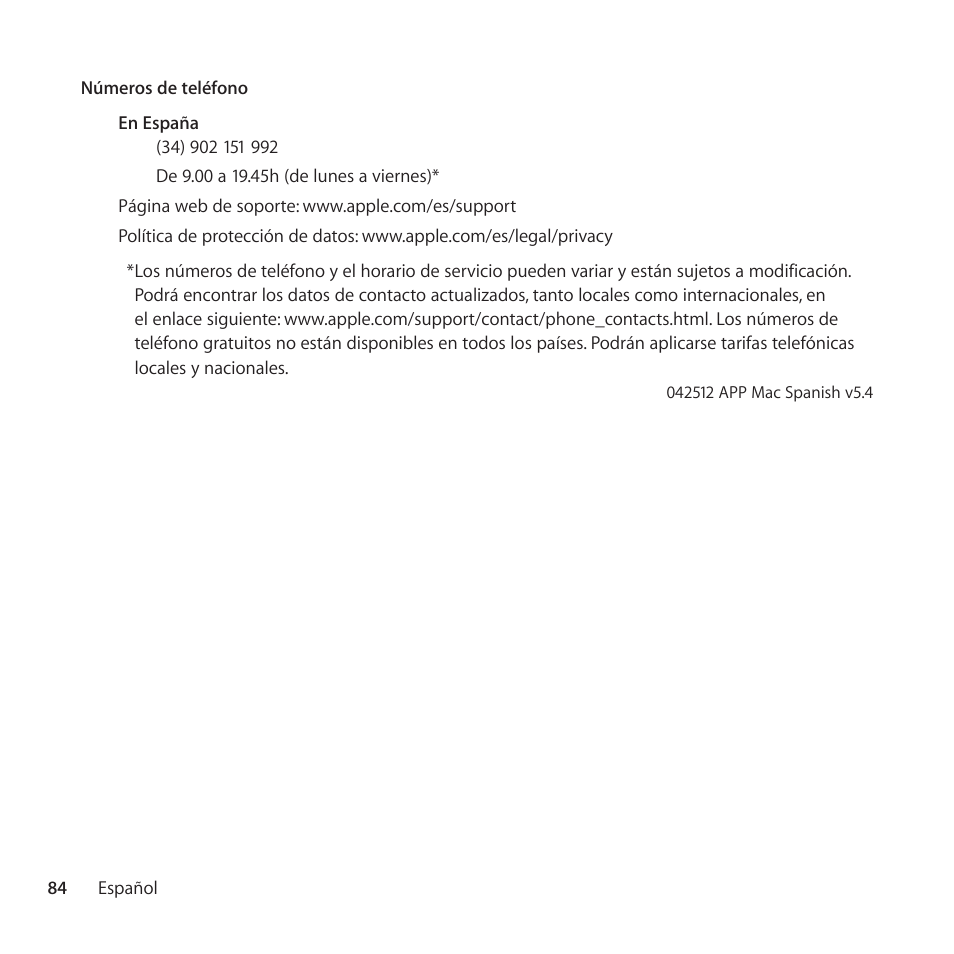 Apple AppleCare Protection Plan for Mac User Manual | Page 84 / 104