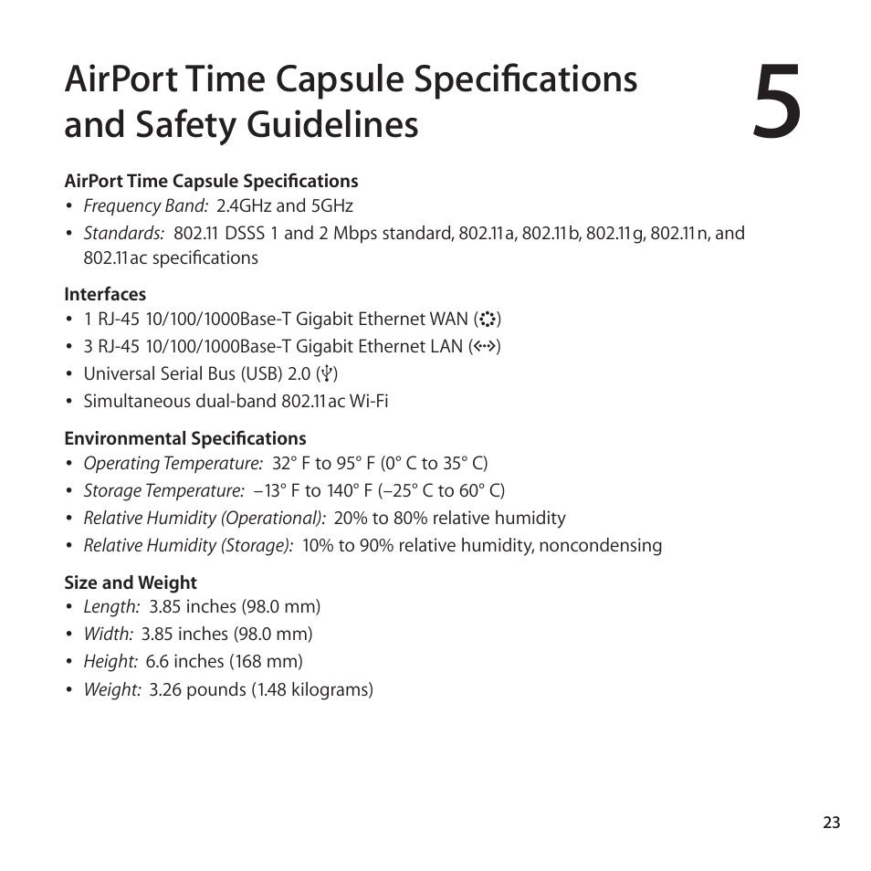 Apple AirPort Time Capsule 802.11ac User Manual | Page 23 / 32