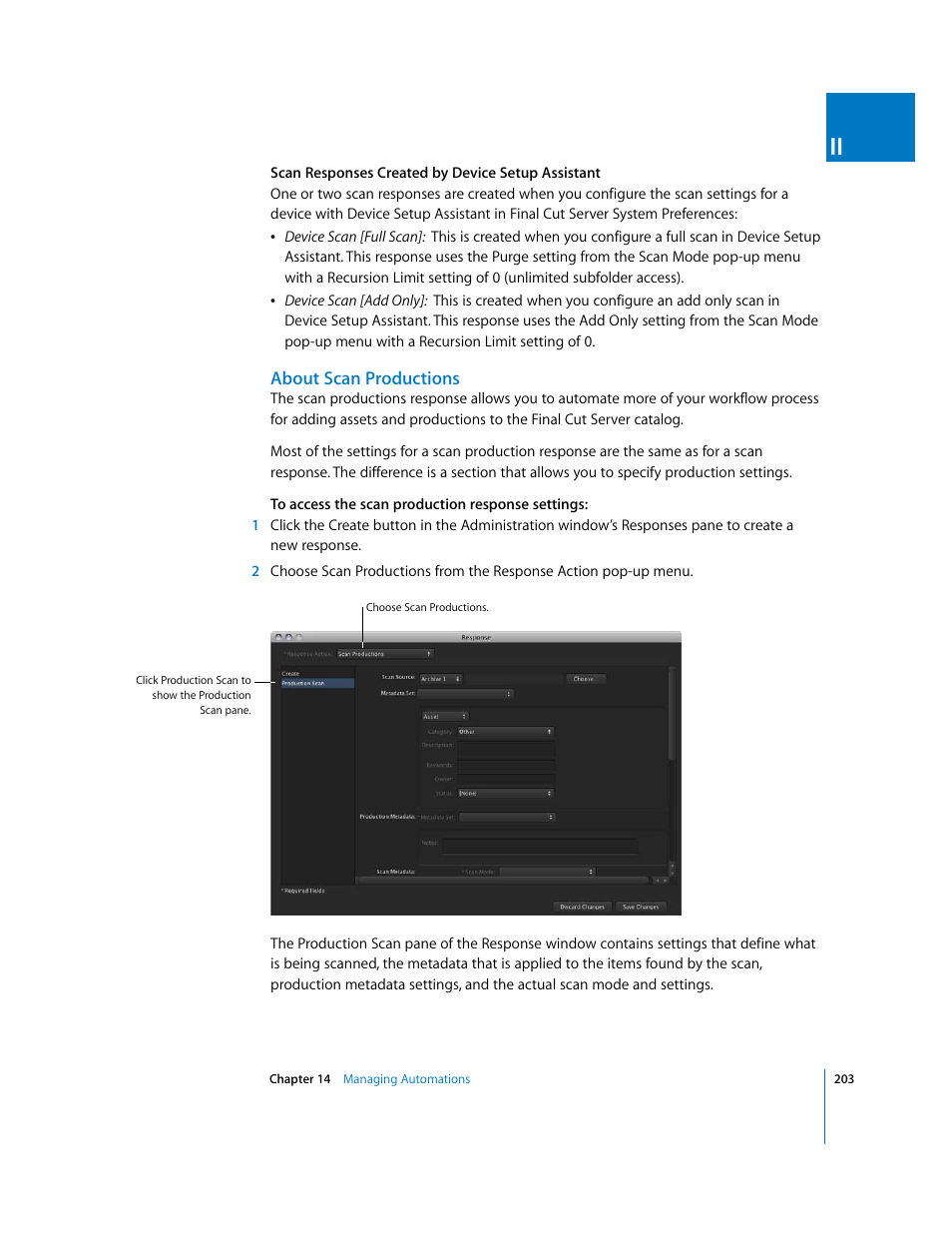 About scan productions | Apple Final Cut Server User Manual | Page 203 / 238