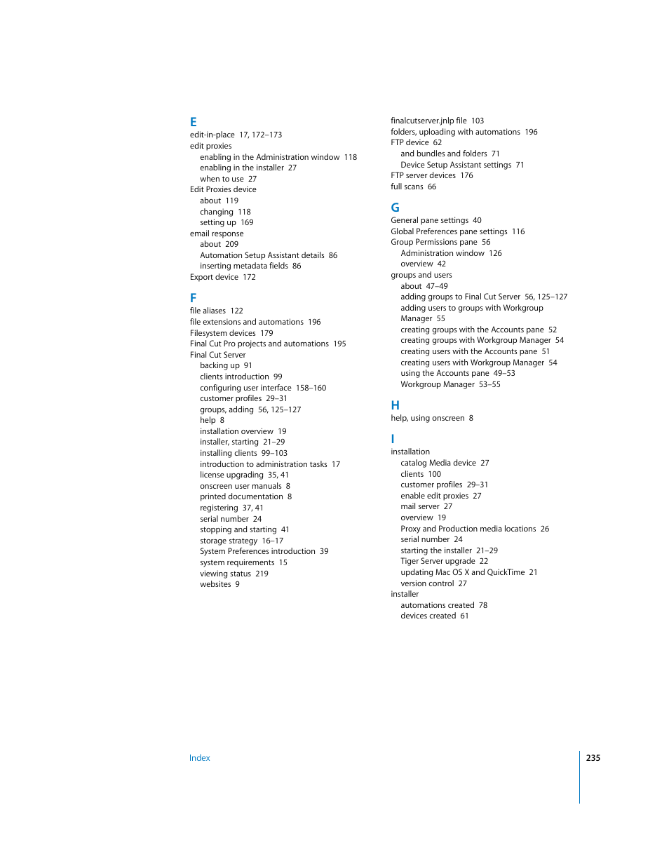 Apple Final Cut Server User Manual | Page 235 / 238