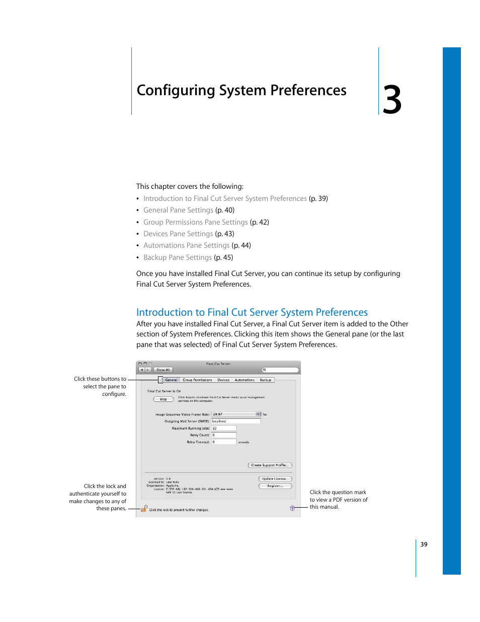 Configuring system preferences, Chapter 3, Ee chapter 3 | Apple Final Cut Server User Manual | Page 39 / 238