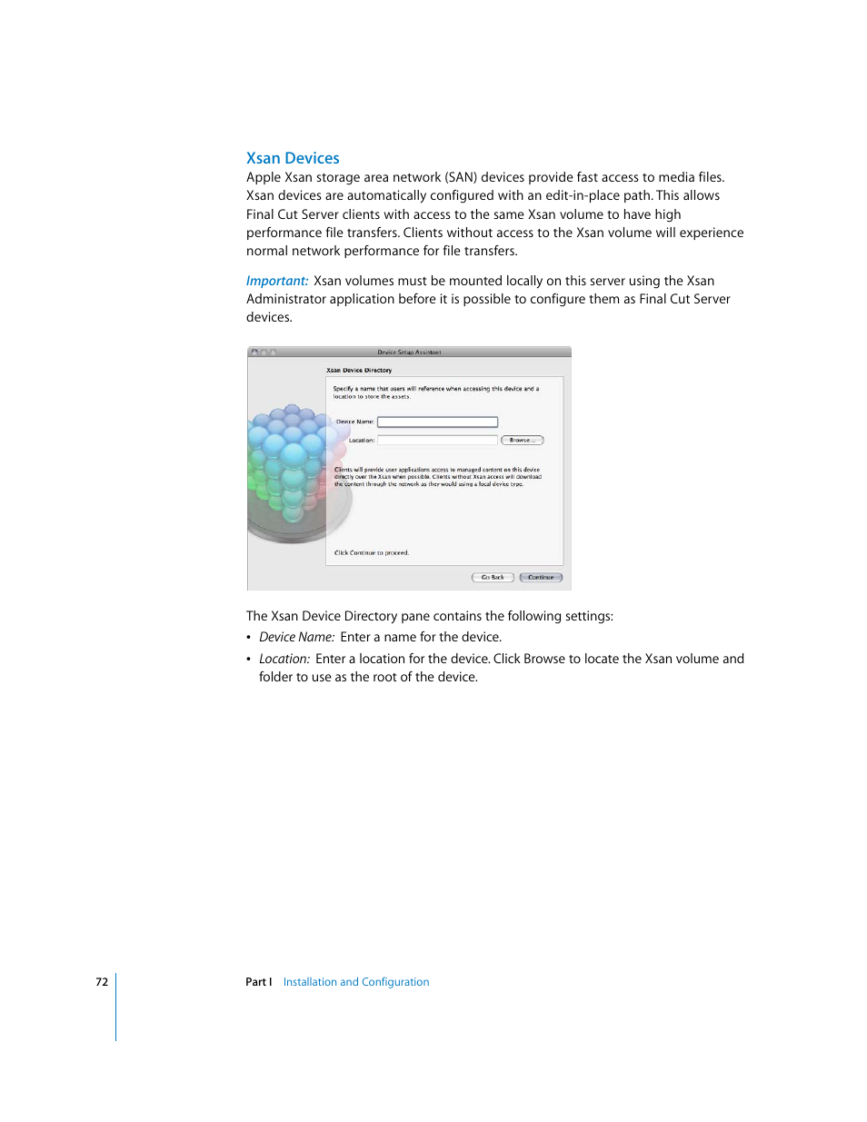 Xsan devices | Apple Final Cut Server User Manual | Page 72 / 238