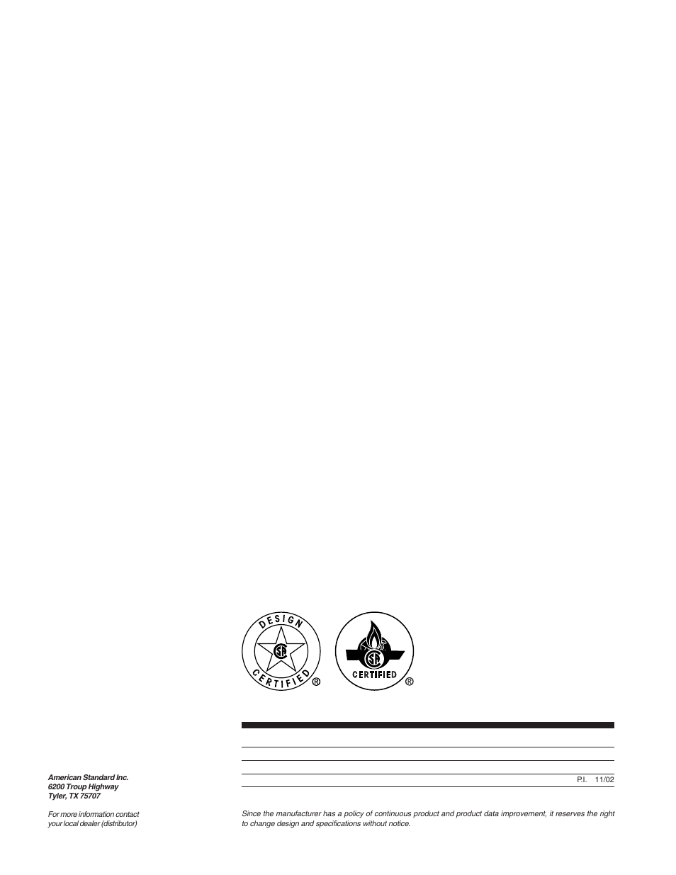 American Standard Gas Furnaces User Manual | Page 12 / 12