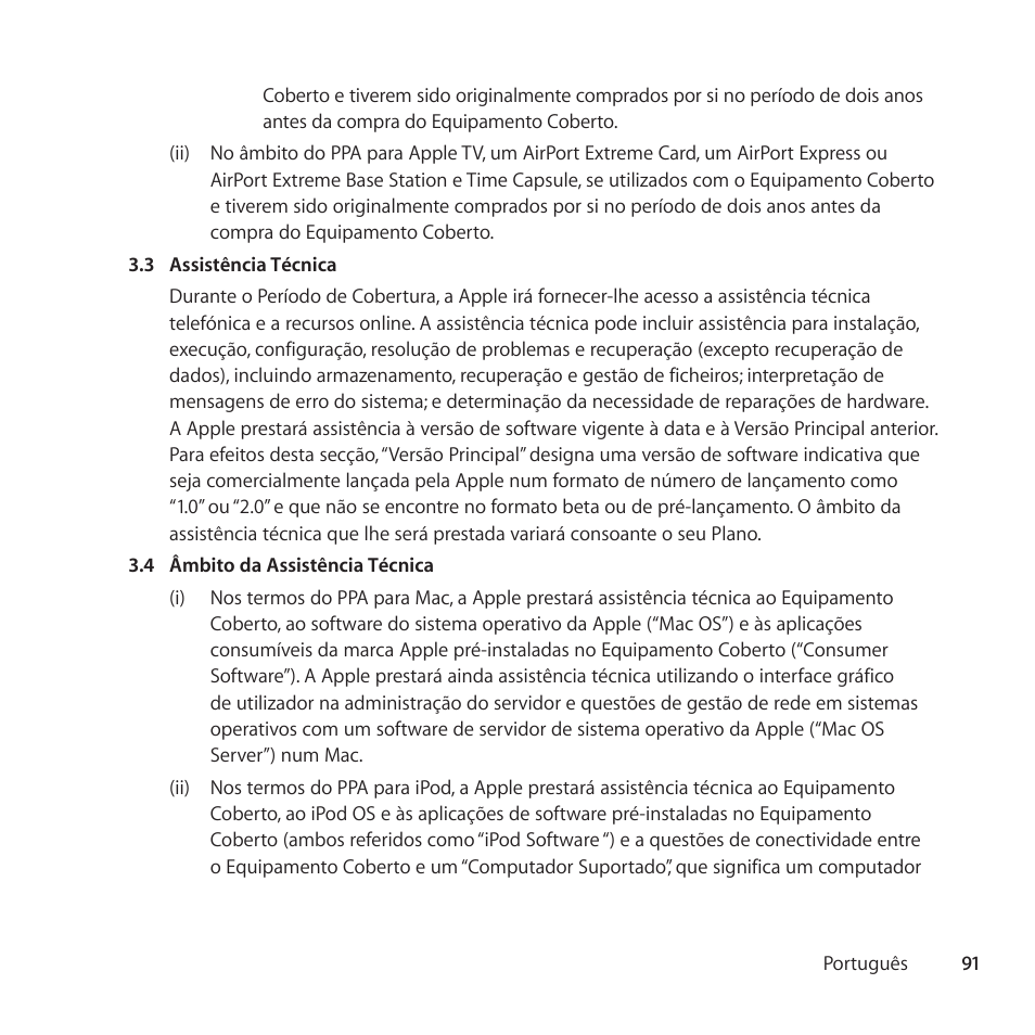 Apple AppleCare Protection Plan for Apple TV User Manual | Page 91 / 108