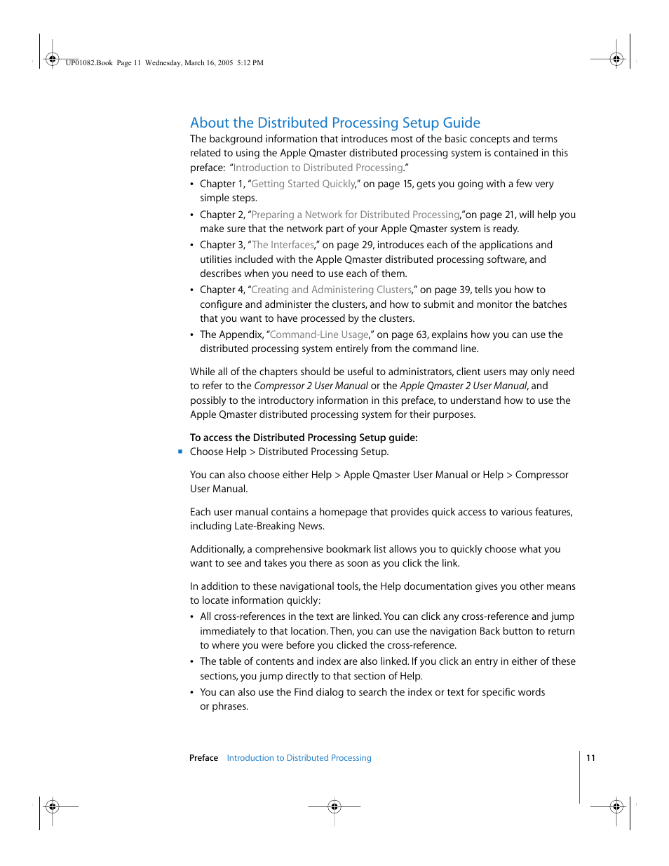 About the distributed processing setup guide | Apple Qmaster 2  and Compressor 2 (Distributed Processing Setup) User Manual | Page 11 / 74