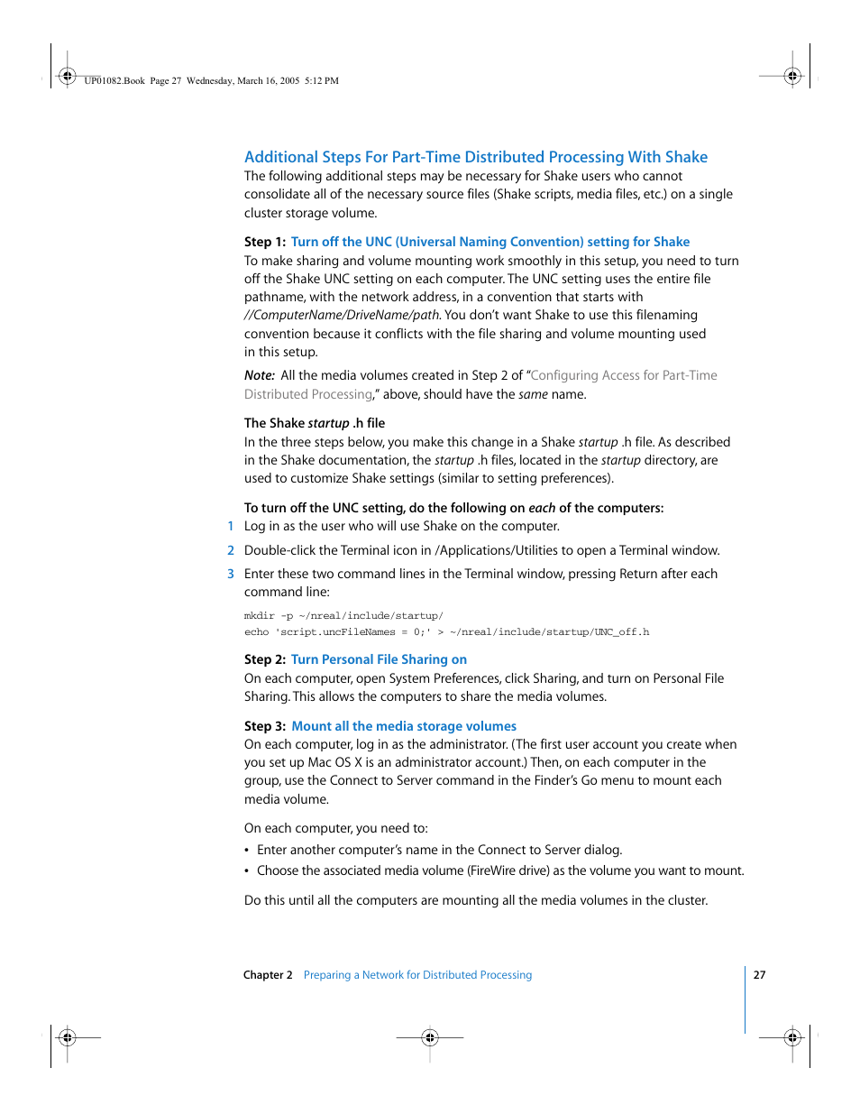Additional steps for, Part-time distributed processing with shake | Apple Qmaster 2  and Compressor 2 (Distributed Processing Setup) User Manual | Page 27 / 74