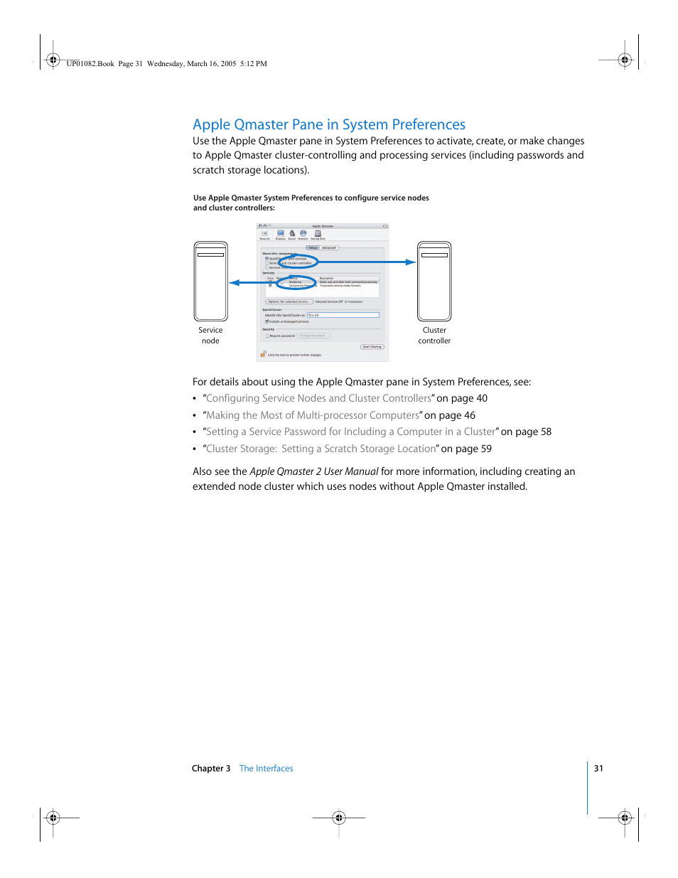 Apple qmaster pane in system preferences, P. 31) | Apple Qmaster 2  and Compressor 2 (Distributed Processing Setup) User Manual | Page 31 / 74