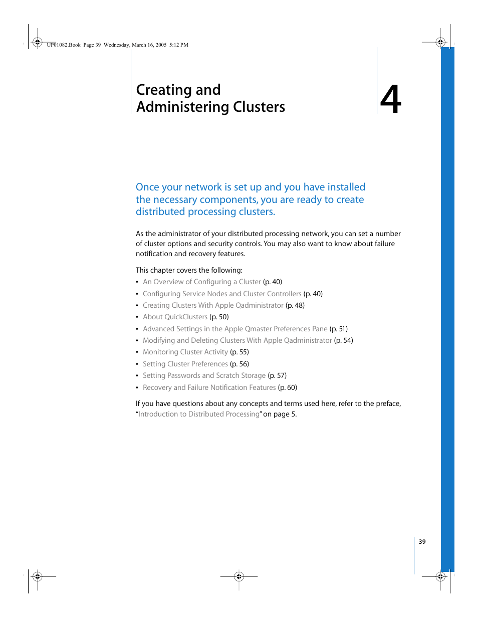 Creating and administering clusters, Chapter 4, Scribed in chapter 4 | Creating and, Administering clusters, Ee chapter 4 | Apple Qmaster 2  and Compressor 2 (Distributed Processing Setup) User Manual | Page 39 / 74