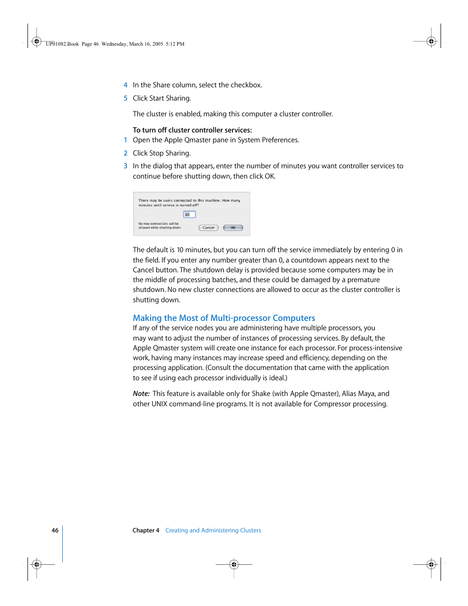 Making the most of multi-processor computers | Apple Qmaster 2  and Compressor 2 (Distributed Processing Setup) User Manual | Page 46 / 74