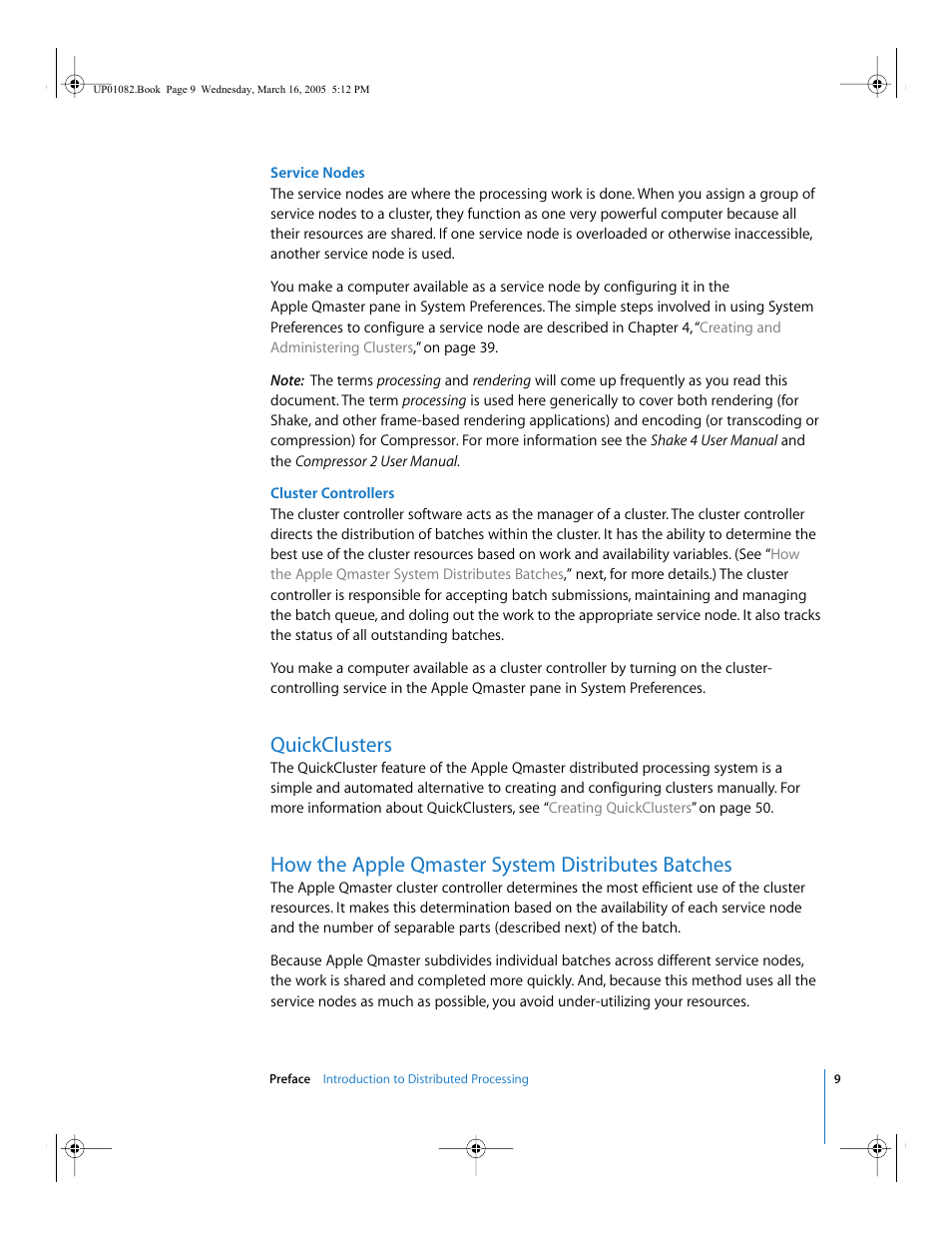 Quickclusters, How the apple qmaster system distributes batches, E detail in | How the, Apple qmaster system distributes batches | Apple Qmaster 2  and Compressor 2 (Distributed Processing Setup) User Manual | Page 9 / 74