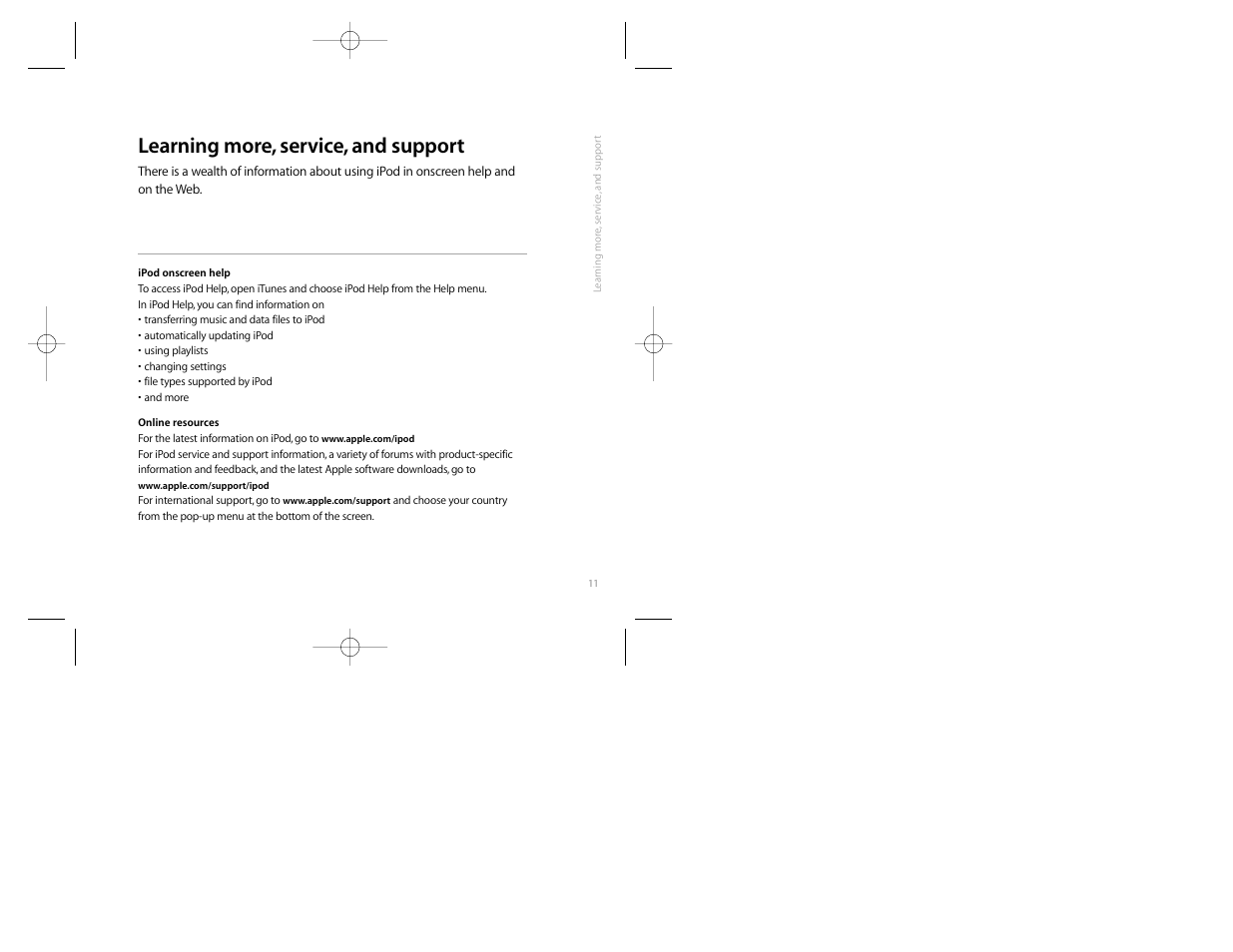 Learning more, service, and support | Apple iPod (Original) User Manual | Page 15 / 38