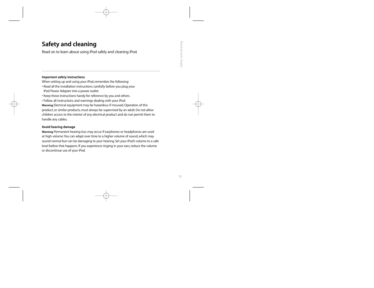 Safety and cleaning | Apple iPod (Original) User Manual | Page 17 / 38