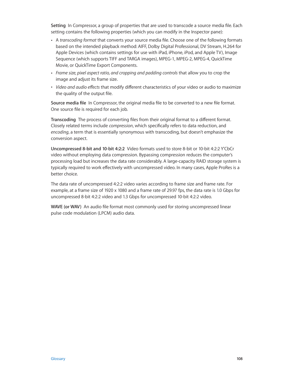 Apple Compressor (4.1.2) User Manual | Page 108 / 108