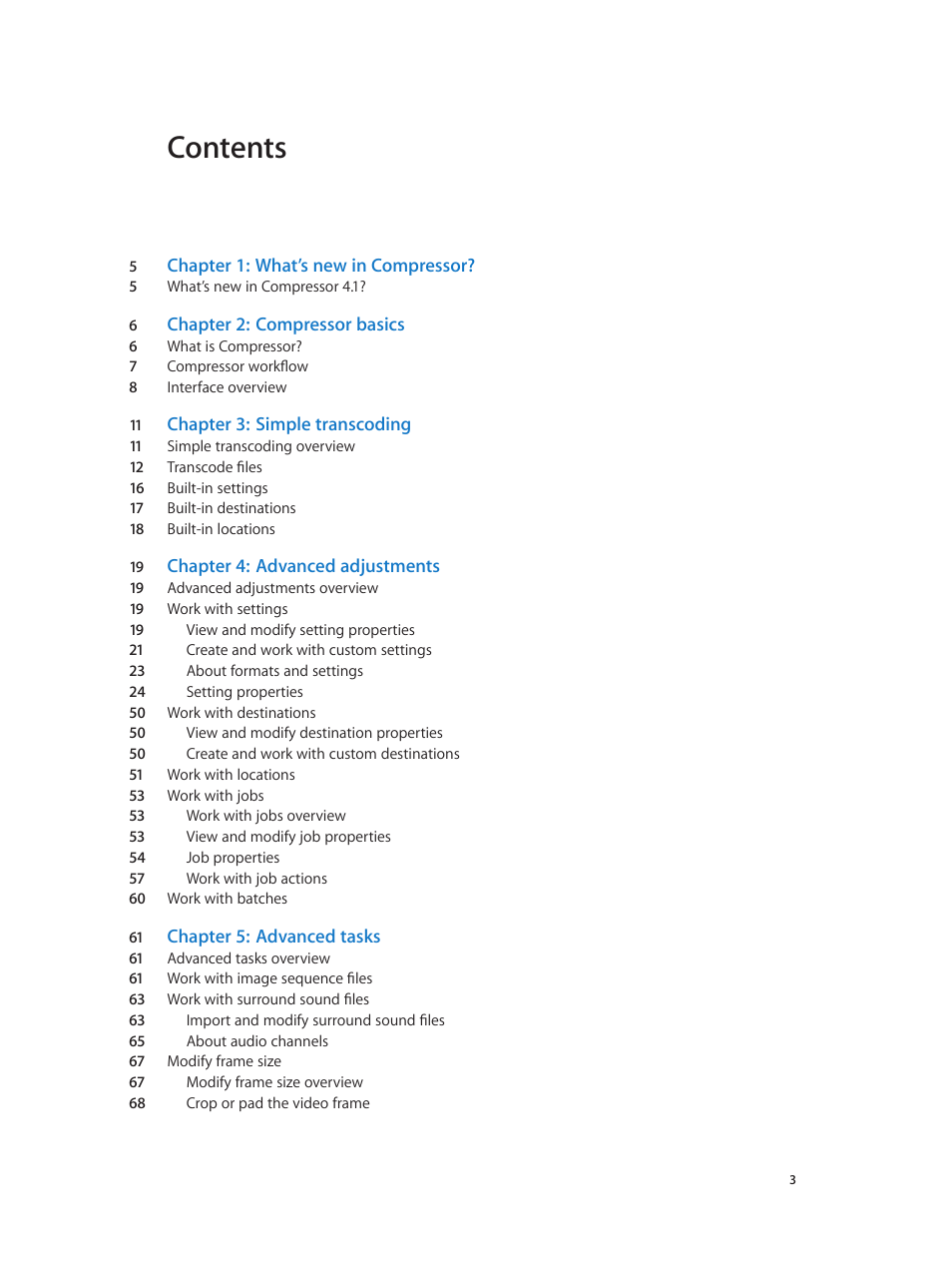Apple Compressor (4.1.2) User Manual | Page 3 / 108