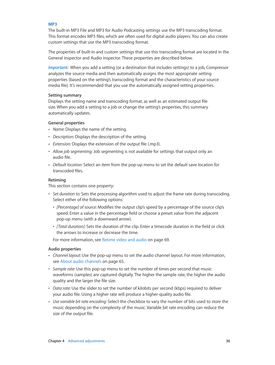 Apple Compressor (4.1.2) User Manual | Page 36 / 108