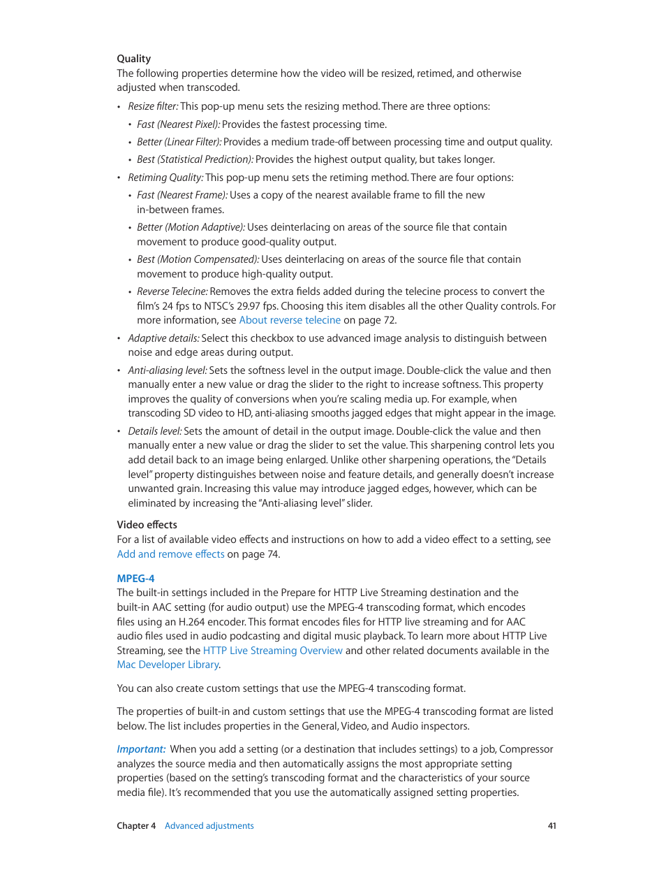 Mpeg-4 | Apple Compressor (4.1.2) User Manual | Page 41 / 108