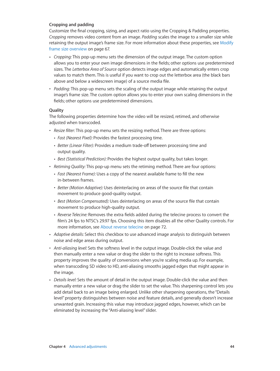 Apple Compressor (4.1.2) User Manual | Page 44 / 108
