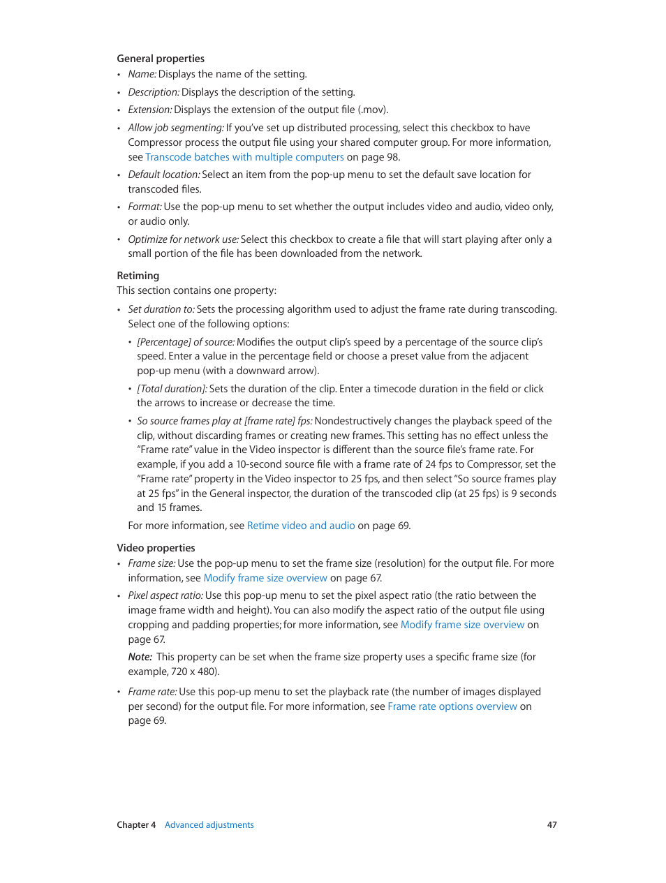 Apple Compressor (4.1.2) User Manual | Page 47 / 108