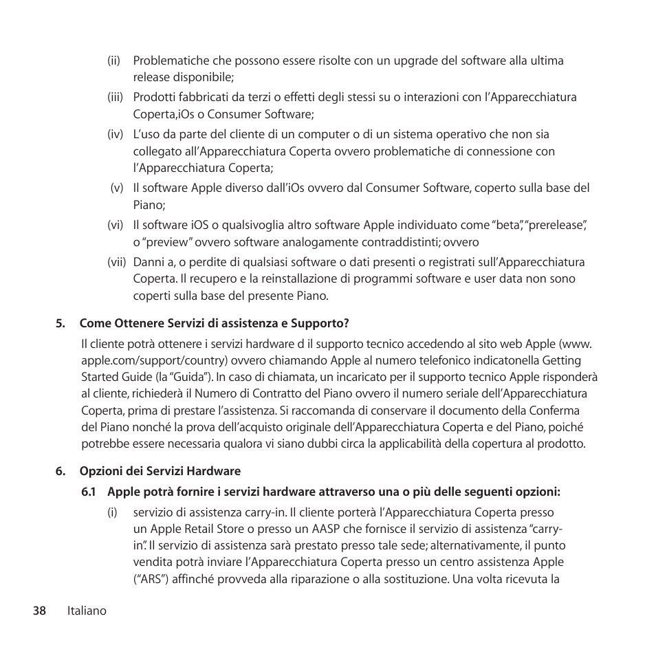 Apple AppleCare Protection Plan for iPhone User Manual | Page 38 / 68