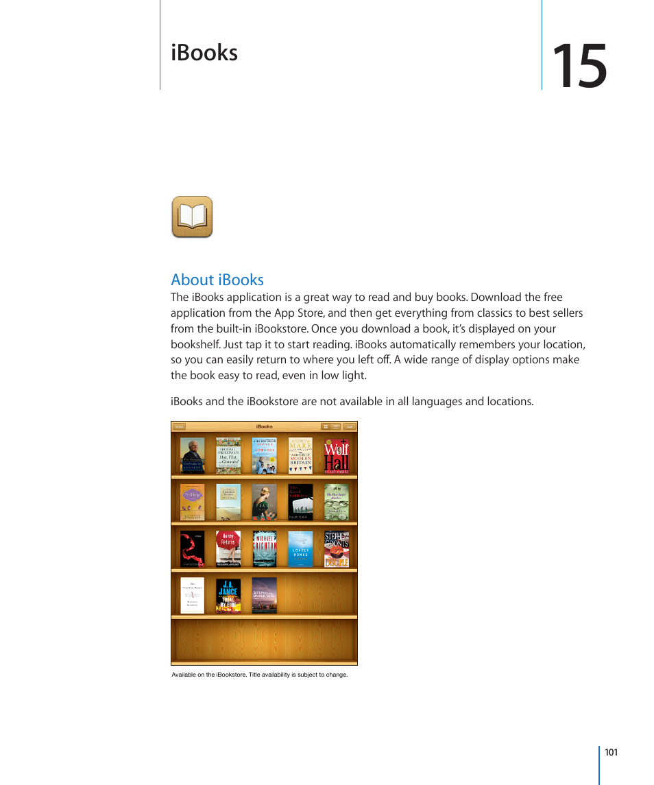 Chapter 15: ibooks, About ibooks, 101 about ibooks | Ibooks | Apple iPad iOS 3.2 User Manual | Page 101 / 154