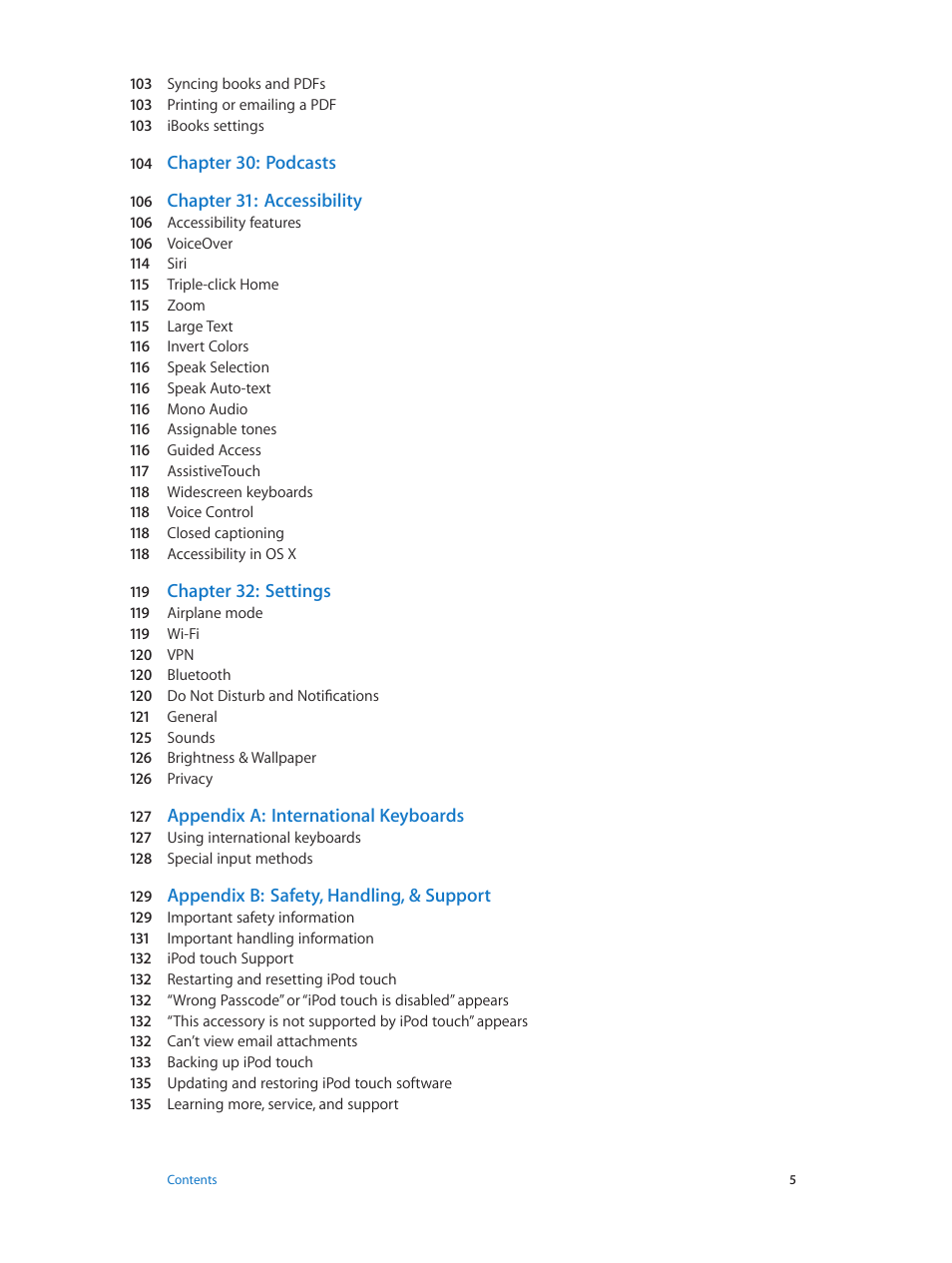 Apple iPod touch iOS 6.1 User Manual | Page 5 / 138