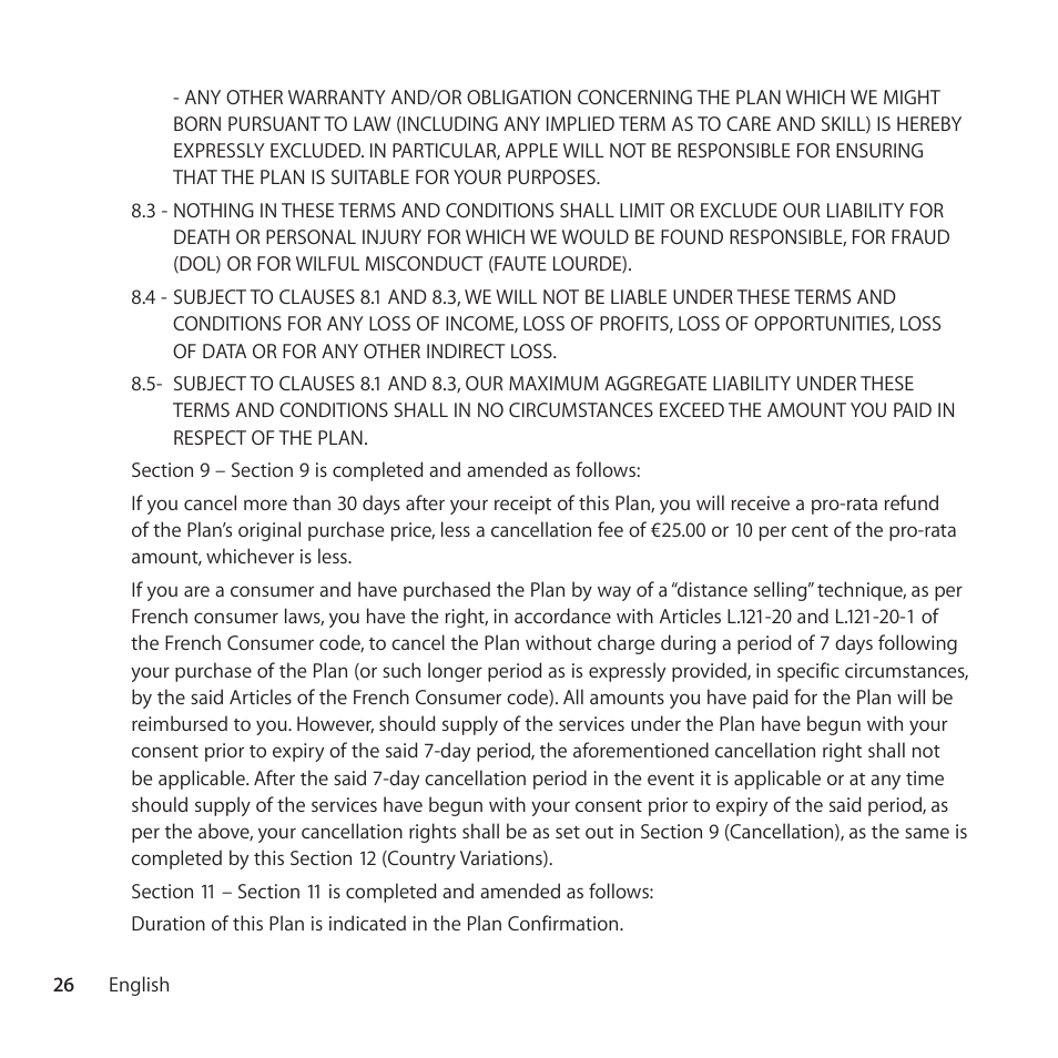 Apple AppleCare Protection Plan for Apple TV User Manual | Page 26 / 112